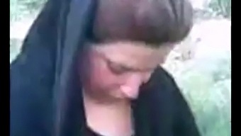 Unveiled Arab Woman Indulges In Outdoor Sex