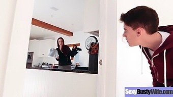 A Housewife With Big, Round Breasts Engages In Hardcore Sex In This Explicit Video