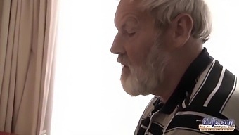 Grandfather With Large Penis Enjoys Oral Sex From Eager Teenager