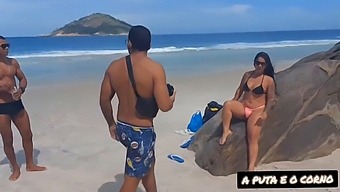 A Steamy Photoshoot Turns Into An Uninhibited Encounter On A Nudist Beach With Two Black Individuals