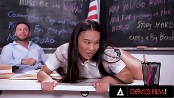 Horny Asian Student Gets Her Tight Pussy Stretched By Her Teacher'S Big Cock