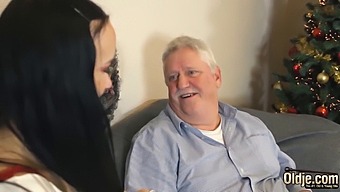 Elderly Man Receives Naughty Christmas Gift From Sasha Sparrow'S Vagina