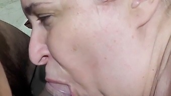 Middle-Aged Woman Gives A Young Delivery Guy An Oral Creampie