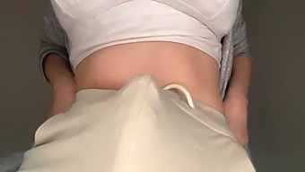 Stepdaughter Caught By Stepbrother While Milking Cock